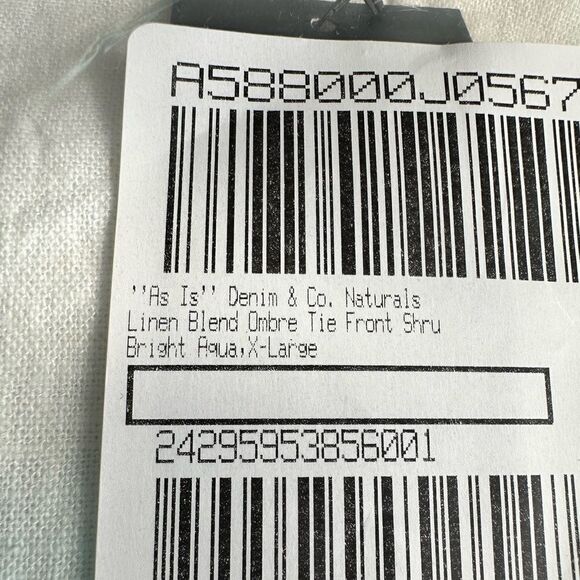 NWT Denim & Co Women’s Linen Blend Teal Green Ombre Shrug Cardig - Size XL - Picture 3 of 6